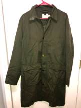 Topman Poly Cotton Nylon Olive Green Men&#39;s Medium Overcoat Zips &amp; Snaps - £17.25 GBP