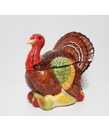 NEW Large Thanksgiving Turkey Cookie Jar 8.75&#39;&#39; H x 10.38&#39;&#39; d Ceramic - £97.16 GBP