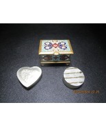 Set of trinket boxes, cloisonne, heart and round shapes lot [95d] - $544.82 MXN