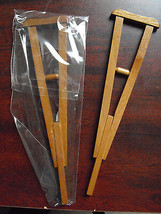 Lot of 4 New Wood Crutches for Dolls 6 1/4&quot; Tall - £13.45 GBP