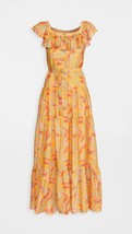 NWT SALONI Jemma Long Dress in Mango Menagerie Cotton Silk Ruffle Maxi US 0 - £117.33 GBP