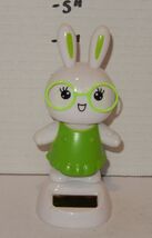 Solar Powered Dancing wobbling Easter Bunny Rabbit White Green - $13.83 CAD
