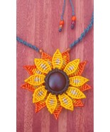 Sunflower macrame necklace - $58.00