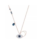 NIB Authentic Rose Gold Swarovski Crystal Evil Eye Necklace Designer Sap... - £29.80 GBP+