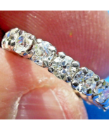 Earth mined Diamond Deco Platinum Bridal Band Eternity Anniversary Ring ... - €10.253,30 EUR