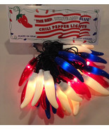 RED WHITE BLUE - LED Chili Pepper string lights - 50 peppers per string ... - £47.40 GBP