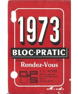⭕⭕VTG, Pocket Calendar 1973 BLOC-PRATIC France - $8.42
