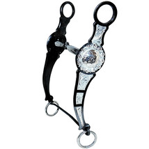 Sterling Silver California Vaquero Cowhorse Shank Black Steel Show Snaffle Bit - $379.99