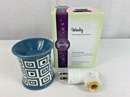 Scentsy Wonky Retro Blue Wall Plug In Mini Wax Warmer Night Light w/ Box... - £7.79 GBP