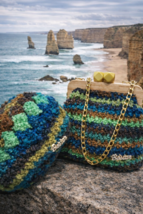handmade crochet bag-Handmade bag &amp; hat set - $79.20
