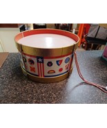 Vtg Ohio Art Military Division Patriotic Toy Tin Drum WWII 1950s 11&quot; Res... - $79.19