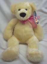 Mary Meyer Yellow Corrina Cub Bear W/ Pink Bow 13&quot; Plush Stuffed Animal New - £14.64 GBP