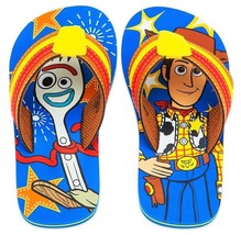 Toy Story 4 Sherrif Woody & Forky Disney Flip Flops Beach Sandals Toddler's 7-8 - $11.92
