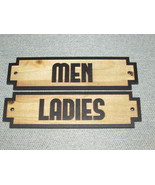 Retro Rustic Style Wood Men &amp; Ladies &amp; Restroom Signs - £17.26 GBP