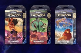 Disney Lorcana Tcg The First Chapter Starter Deck Set Of 3 Factory Sealed New - £79.92 GBP
