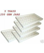 5 Trays 50 Gem jars Gems Organizer Gemstone Foam Insert - £70.44 GBP