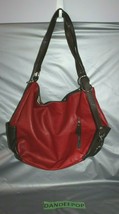 Red Leather With Black Lavorazione Artigianale Handbag Italy - £59.48 GBP
