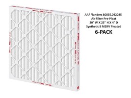 AAF Air Filter Pre-Pleat 20&quot;W X 25&quot;H X 4&quot;D Synthetic 8-MERV Pleated (6-P... - £83.70 GBP