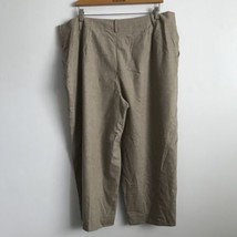 Lafayette 148 Wool Pants 16 Brown Cropped Straight Leg Pleated Front FLAWED - $13.89