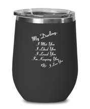 Darling Wine Glass. I Met You I Liked You I Loved You. Black-WG  - £20.50 GBP