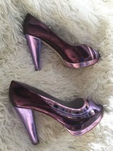 GIRLY GIRL San Paulo heels metallic purple size sz 8 new - £38.59 GBP