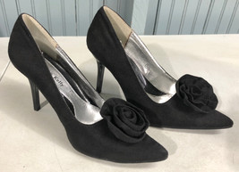 Christine &amp; Kelly Black Rose Piazzo Size 5.5 Womens Pumps Heels Shoes - $17.07