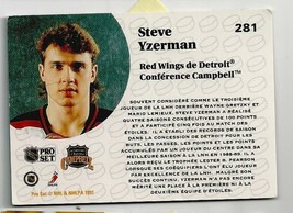  PRO SET HOCKEY CARDS, 1991   STEVE YZERMAN #281     EX++++  FRENCH  - $2.87