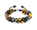 Triple Protection Bracelet,Tiger&#39;S Eye,Obsidian,Hematite  - £5.14 GBP