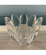 Orrefors Sweden Crystal Mayflower 6” Vase Bowl Clear Glass Signed 1980&#39;s... - $61.09 CAD