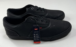Levi’s NWOB men’s size 10 black Leather lace up sneakers sf15 - $24.75