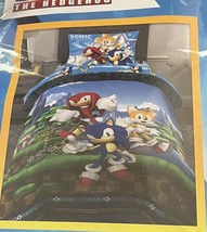 SONIC the Hedgehog Twin Bed In bag Comforter Sheets Pillowcase NIP - £34.85 GBP