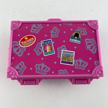 Mattel Barbie 2011 Pretend Play Toy Pink Travel Stickered  Suitcase Opens Closes - $20.69