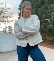 Zara Stone Rustic Linen Blend Puffer Jacket Women BNWT 1689/022 - $94.47