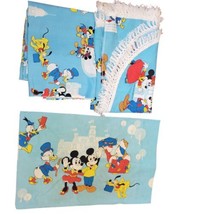 Vintage Disney Frontierland Mickey Mouse Fringe Coverlet Queen Twin Shee... - $111.08