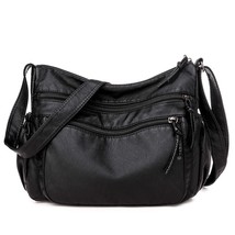 Vintage Women Shoulder Bag Pu Leather Crossbody Bag Soft Women Purse Multi-pocke - £28.51 GBP