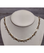 Vintage Gold Tone Faux Pearl Cluster Beaded Faceted Gold Link Chain Neck... - £7.07 GBP