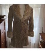 Vintage Penny Lane Leather Suede Faux Fur Cuffs Shearling Coat Jacket Me... - $80.00