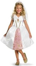 Girls Rapunzel Disney Princess Wedding Dress &amp; Tiara Halloween Costume-s... - £20.52 GBP