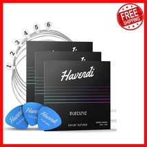 Durable Nickel Electric Guitar Strings with Picks - Quality Sound 6 Stri... - $34.91