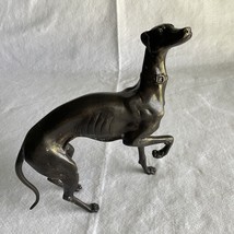 Whippet Greyhound Dog Metal Bronze Tone Art Sculpture Statue Figurine 12... - £212.31 GBP