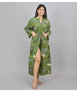 100% Cotton Indian Beach Kimono Animals Print Bath Robes Woman Dressing ... - €26,00 EUR