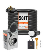 VEVOR 50 Amp Generator Cord and Power Inlet Box Kit, 50FT, Pre-Drilled I... - $229.99