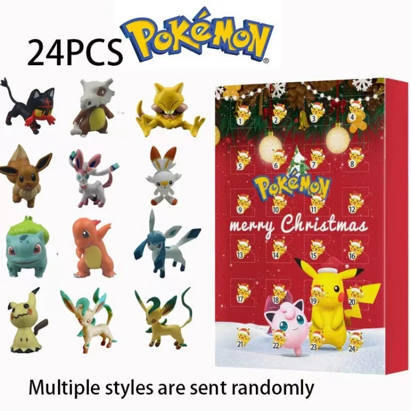 Pcs set figure christmas advent calendar box anime figural pikachu charizard pvc action thumb200