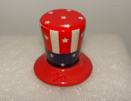 Nora Fleming Retired Mini Uncle Sam Hat Flat Rim A53b July 4th - £86.42 GBP