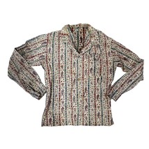 Blumenmuster Gestreift Damen Bluse 1960&#39;s - $40.30