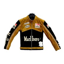 Marlboro Suede Leather Jacket, Formula F1 Men Motorbike Racing leather Jacket, G - £127.13 GBP