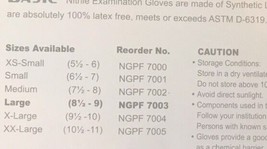 2 Boxes of 100 Synguard Nitrile Exam Gloves, Blue, Large, New, Unopened - $28.71