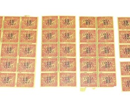 French Indochina 1/5c Surcharge Stamp Lot Mint Blocks Sheets Indochine image 4