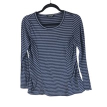 Lauren Ralph Lauren Womens T Shirt Scoop Neck Long Sleeve Striped Navy B... - $9.74