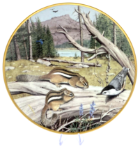 The Friendly Chipmunks in August The Woodland Year Signature Edition Plate 9&#39;&#39; - £7.83 GBP